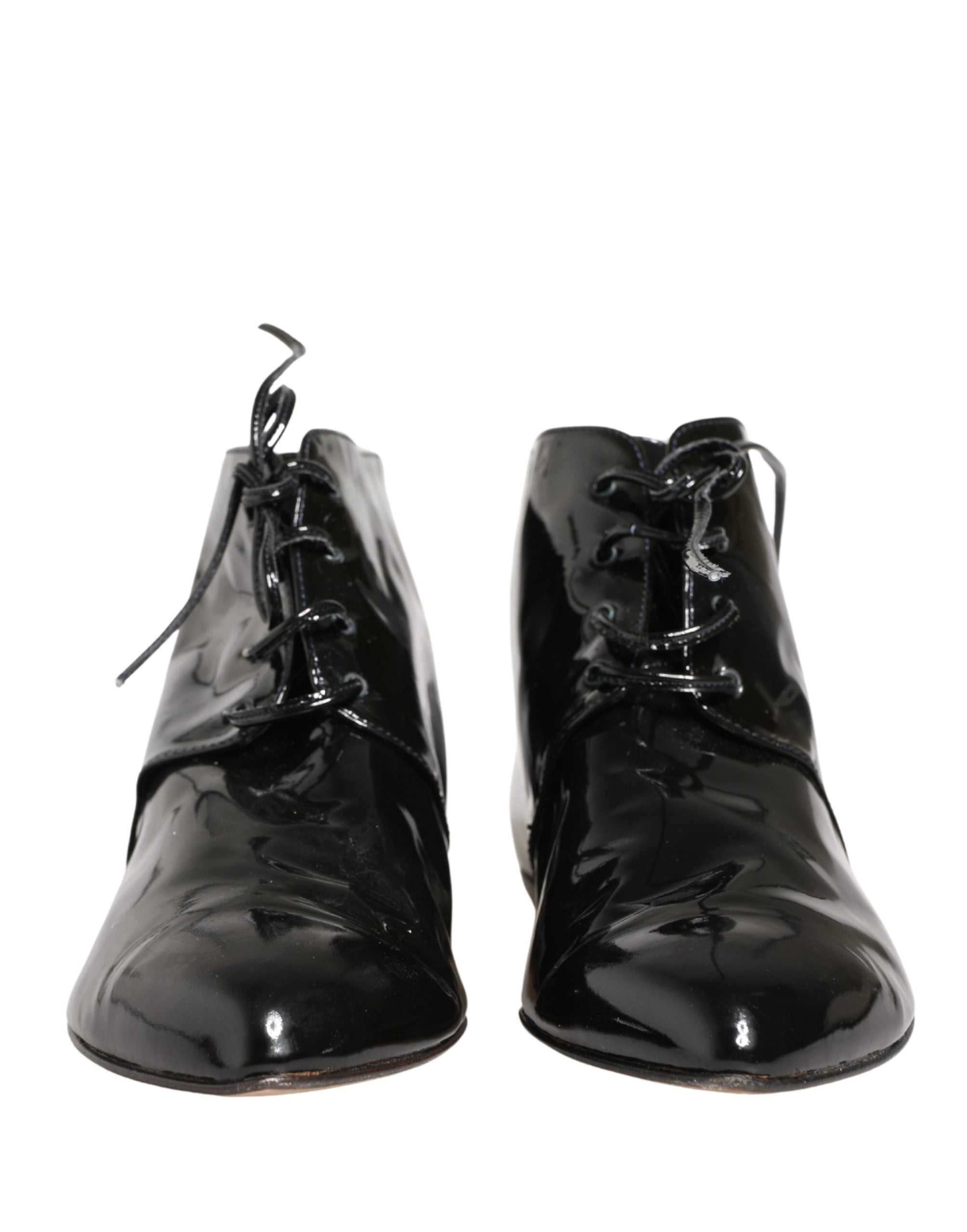 Dolce & Gabbana Black Leather AnkleBoots Shoes