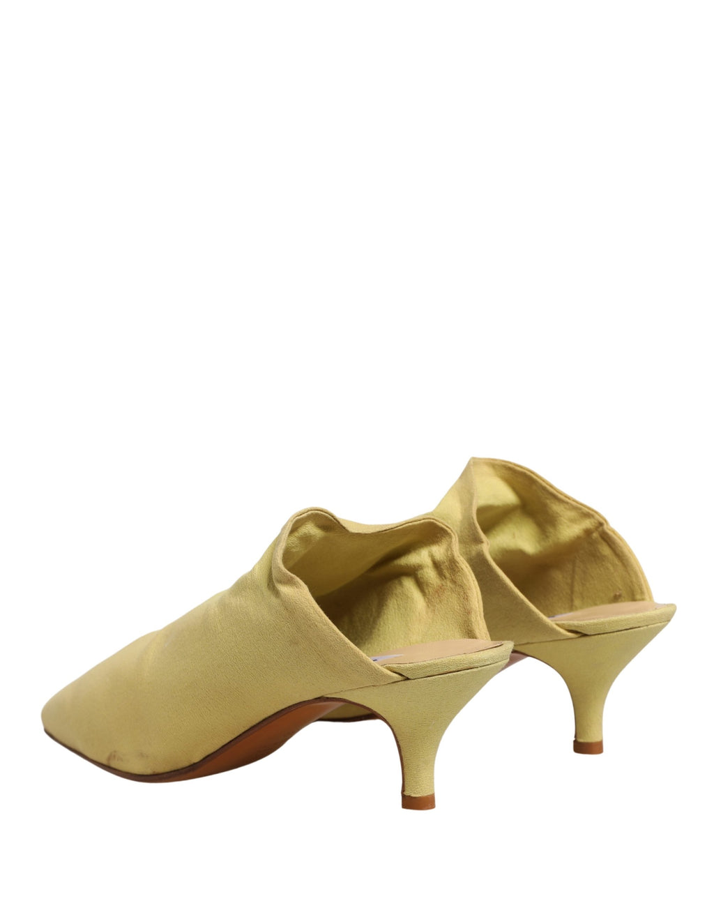 Dolce & Gabbana Yellow Suede Heel Mule Shoes