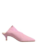 Dolce & Gabbana Pink Suede Heel Mule Shoes