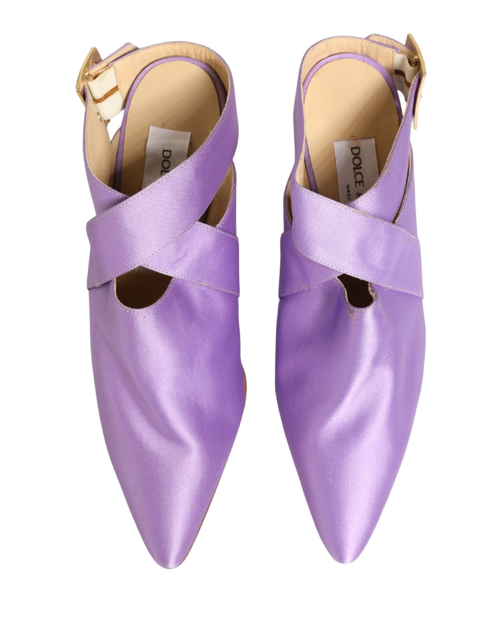 Dolce & Gabbana Purple Satin Sandals Shoes