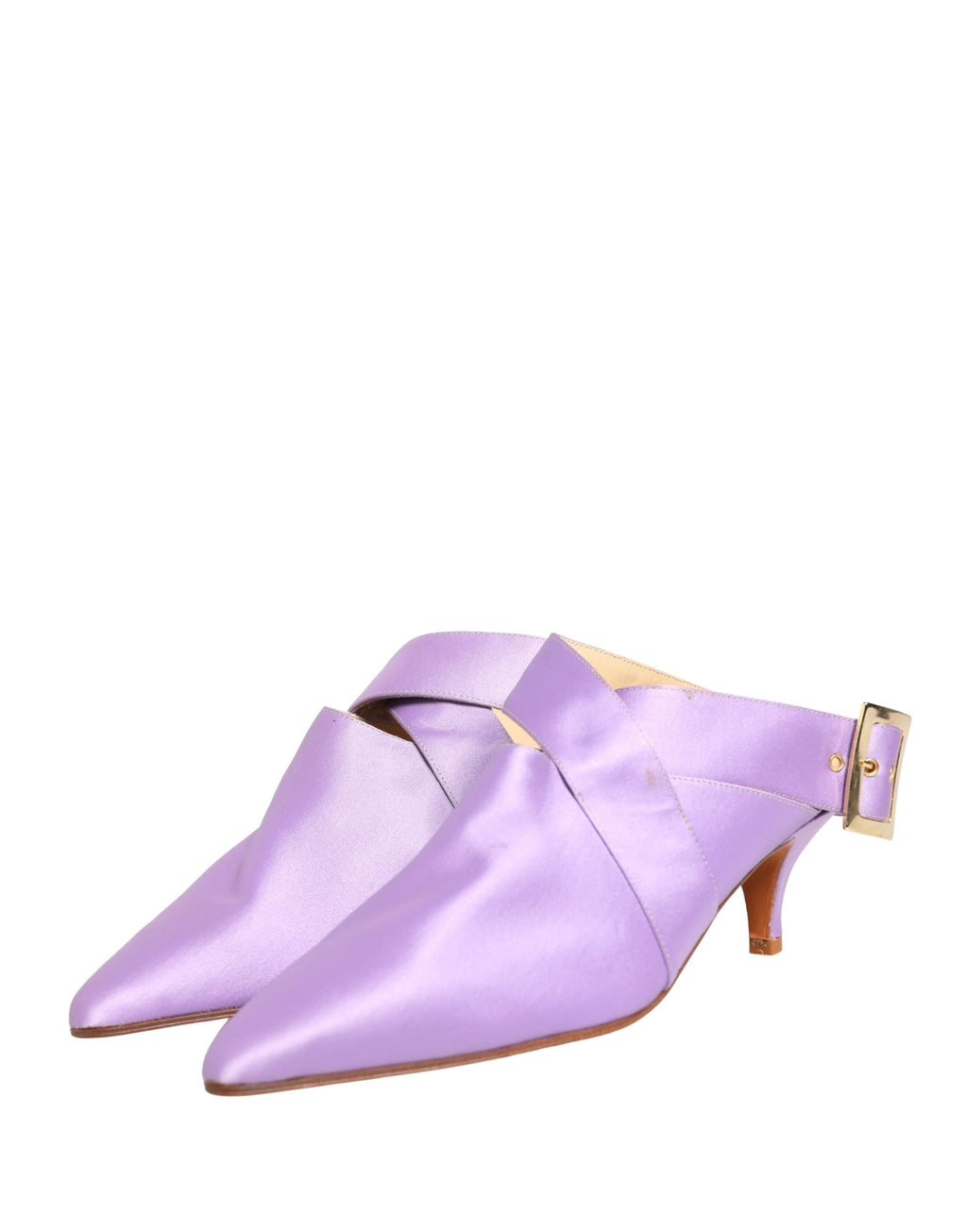 Dolce & Gabbana Purple Satin Sandals Shoes