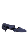 Dolce & Gabbana Blue Cotton Ankle Boots Shoes