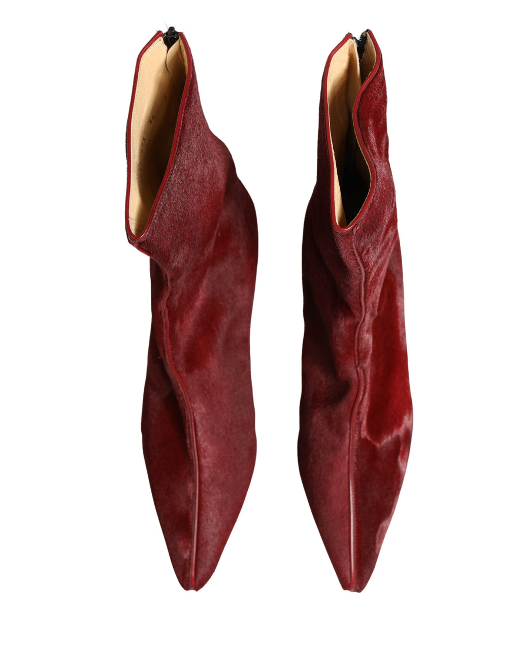 Dolce & Gabbana Burgundy Mid Calf Boots Shoes