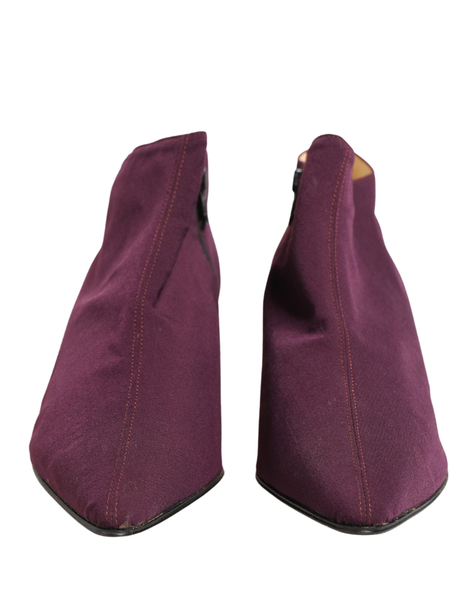 Dolce & Gabbana Purple Suede AnkleBoots Shoes