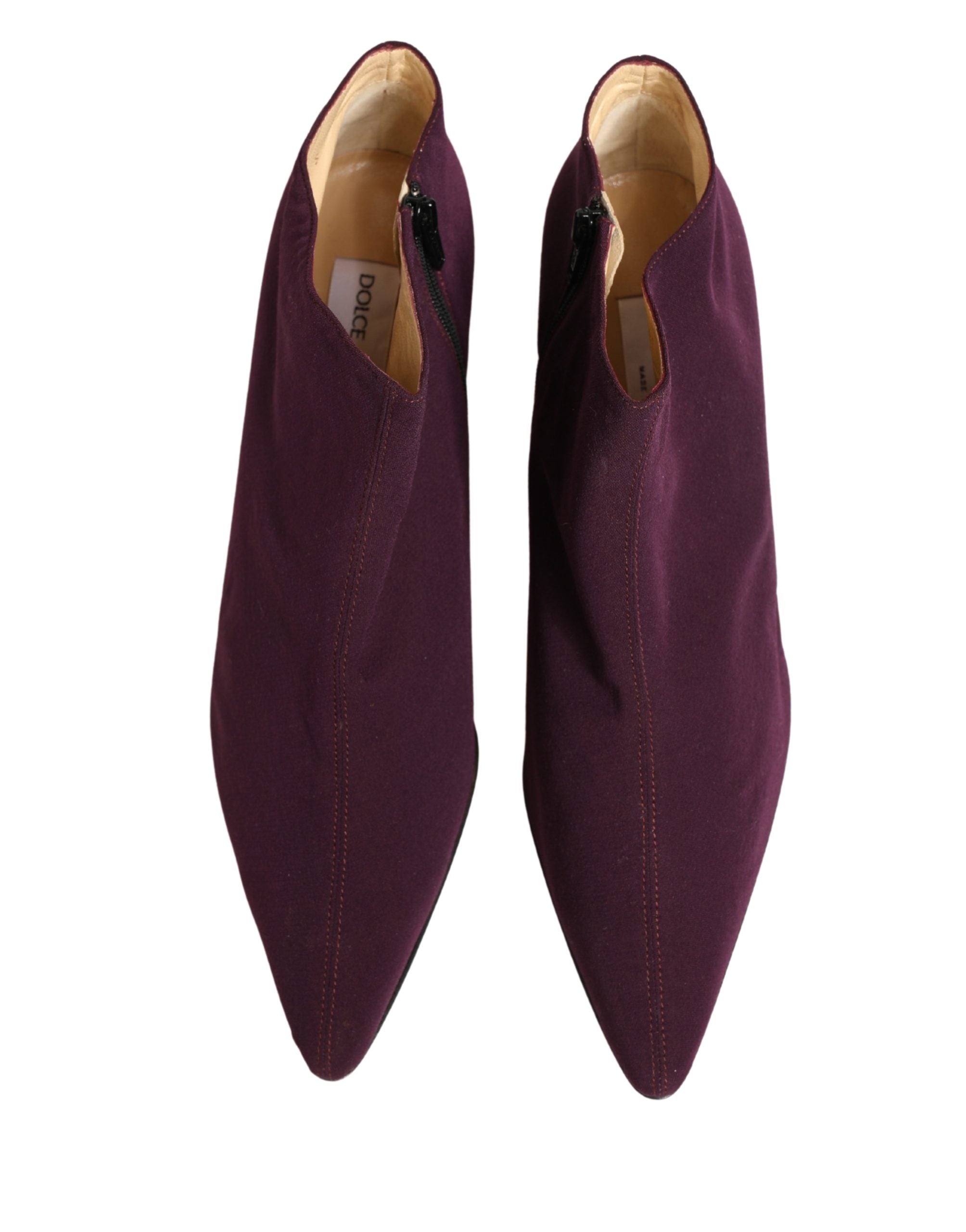 Dolce & Gabbana Purple Suede AnkleBoots Shoes
