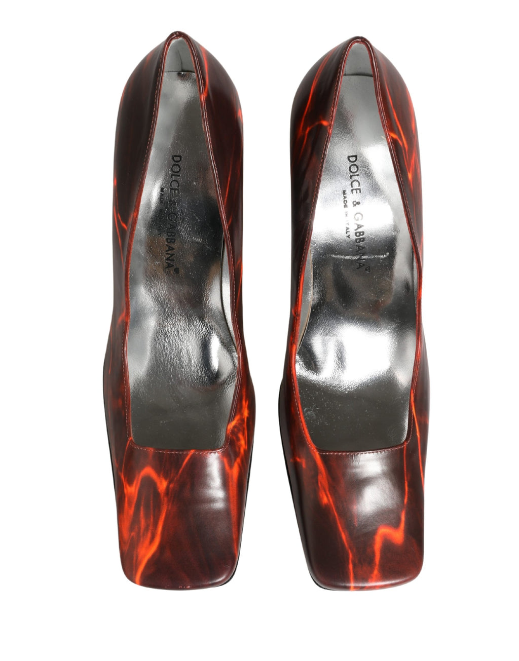 Dolce & Gabbana Multicolor Leather Square Toe Pumps Shoes