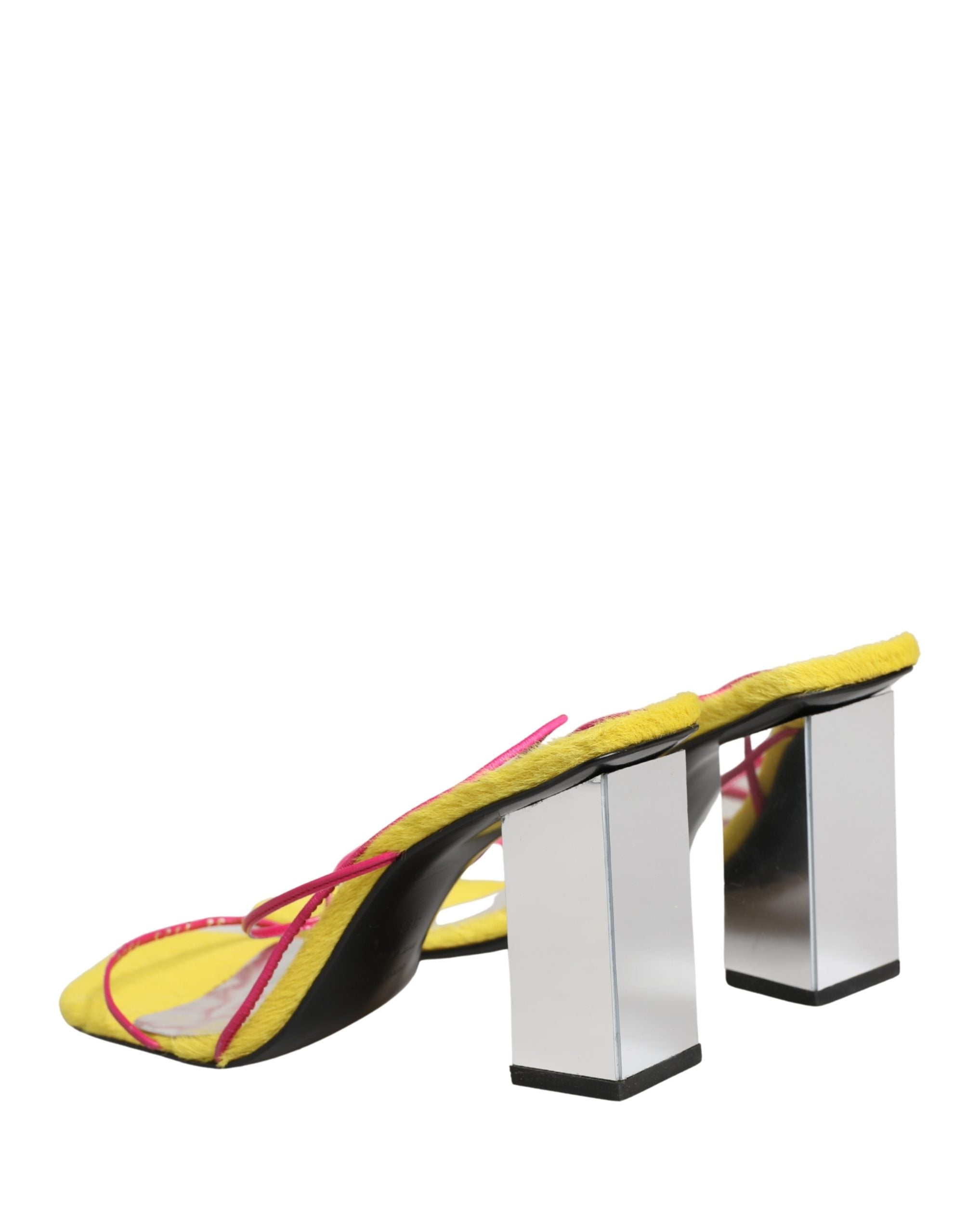 Dolce & Gabbana Multicolor Leather Block Heels Sandals Shoes