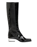 Dolce & Gabbana Black Patent Leather Knee High Boots Shoes