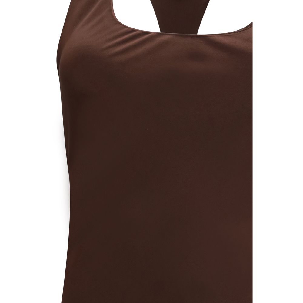 Staud Brown Silk Casual Dress