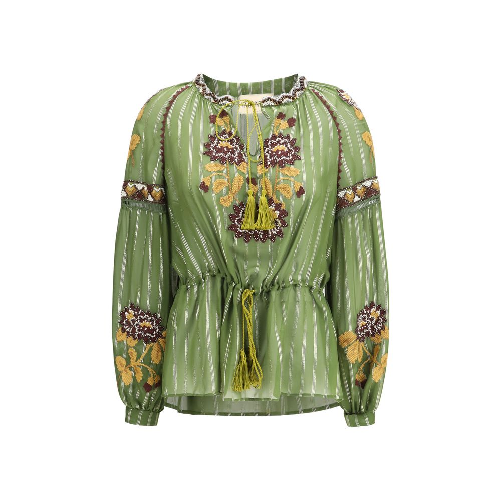 Valentino Garavani Bicolor Silk Pattern Shirt