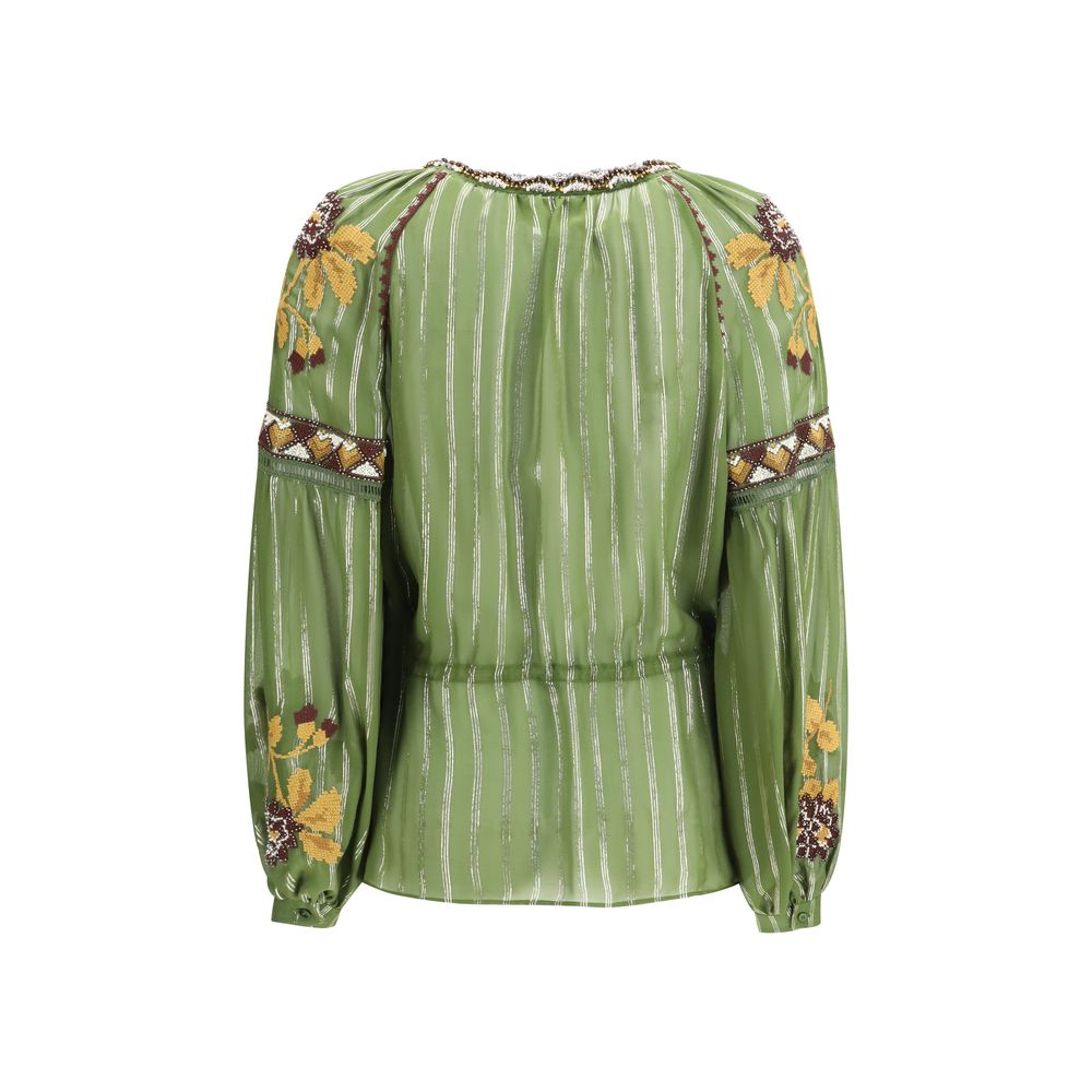 Valentino Garavani Bicolor Silk Pattern Shirt