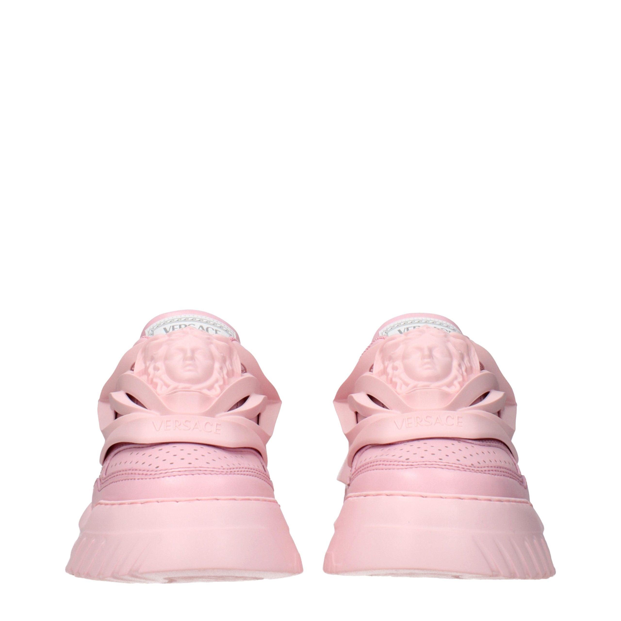 Versace Pink Leather Chunky Sneakers