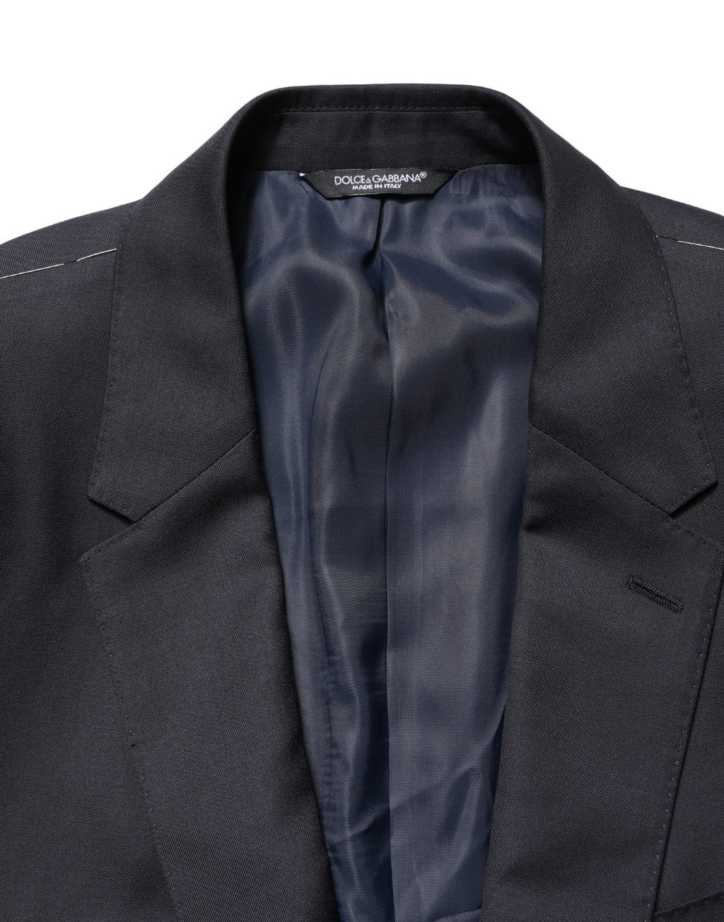 Dolce & Gabbana Dark Blue Wool Slim Fit Coat Men Jacket Blazer