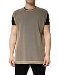 Dolce & Gabbana Beige Crew Neck Sleeveless Mesh Top  T-shirt