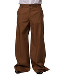 Dolce & Gabbana Brown Cotton Straight Men Dress Trouser Pants