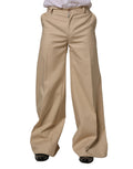 Dolce & Gabbana Beige Cotton Straight Men Dress Trouser Pants