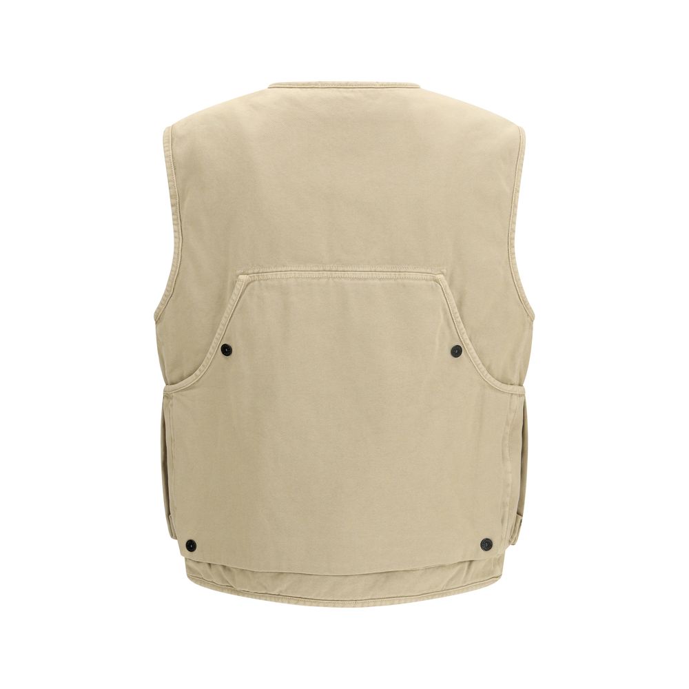Stone Island Beige Cotton Sleeveless Jacket