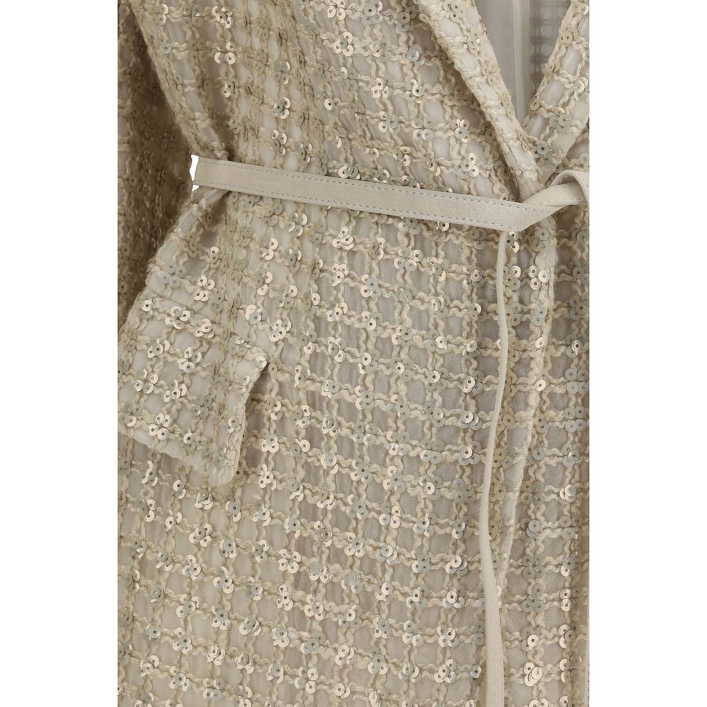 Brunello Cucinelli Beige Silk Coat