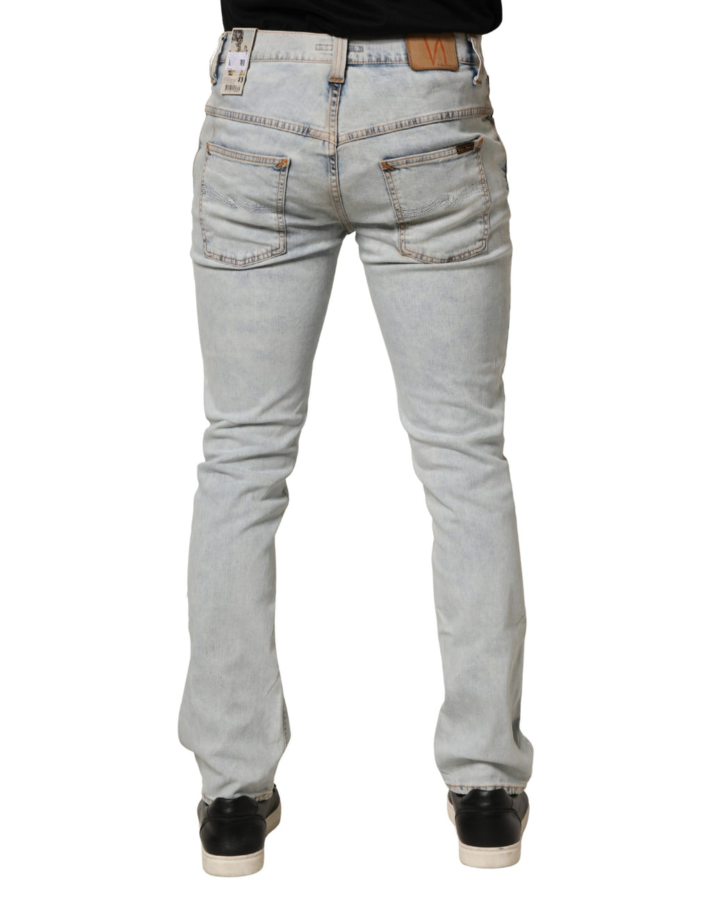 Nudie Jeans Light Blue Cotton Stretch Skinny Fit Men Denim Trouser JEANS