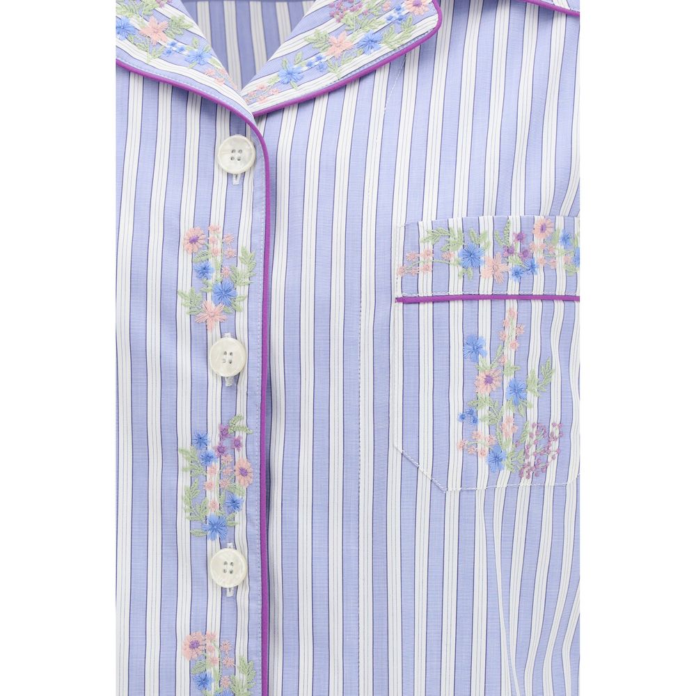 Dolce & Gabbana Blue Cotton Shortsleeve Shirt