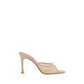 Amina Muaddi Beige Fabric Slippers