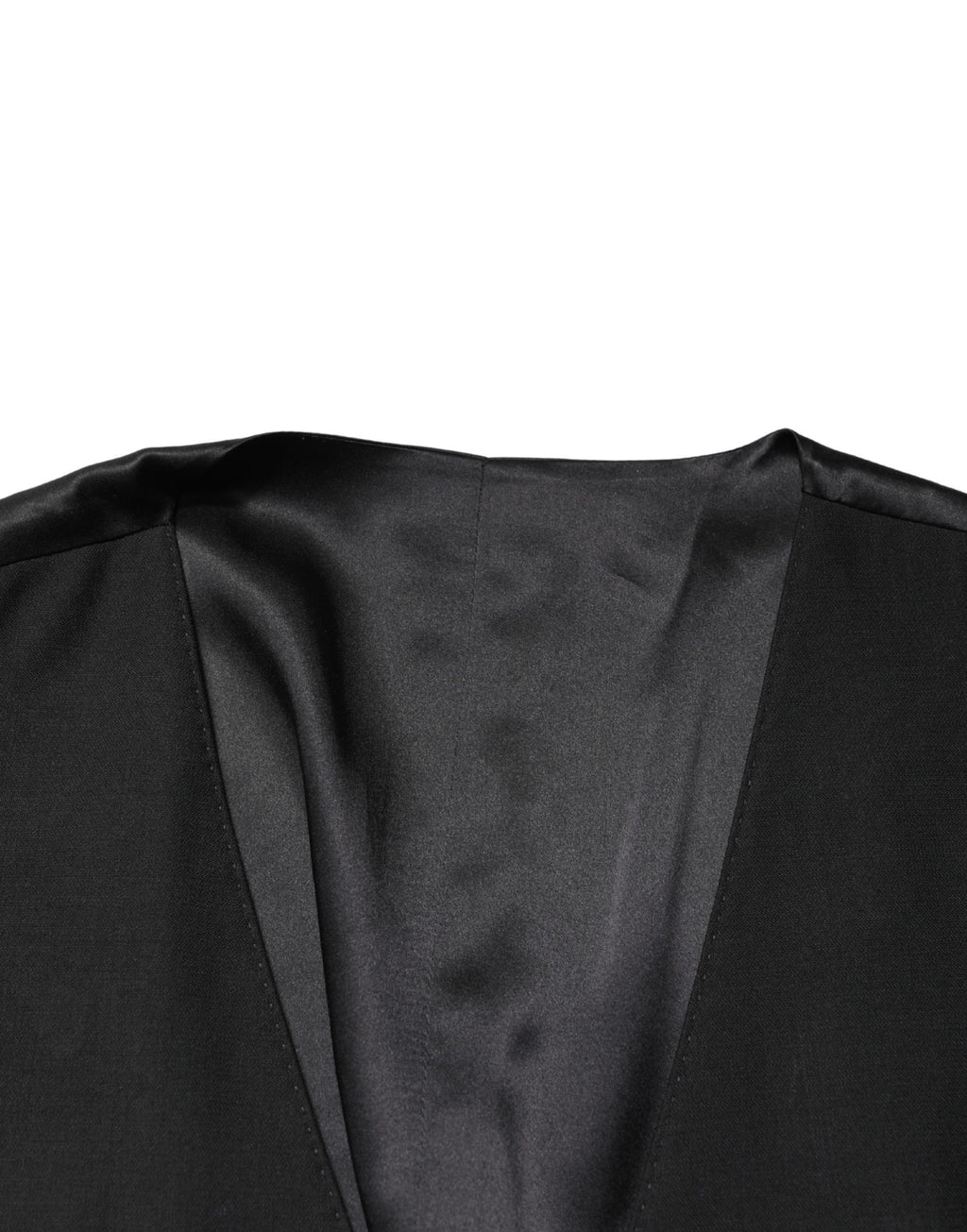 Dolce & Gabbana Black Wool Single Breasted Men Waistcoat Vest