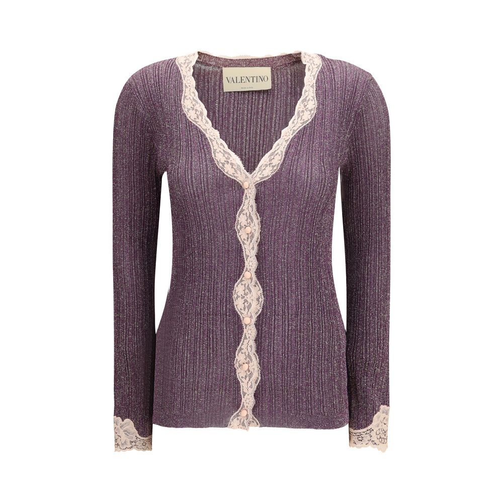 Valentino Garavani Purple Viscose Cardigan