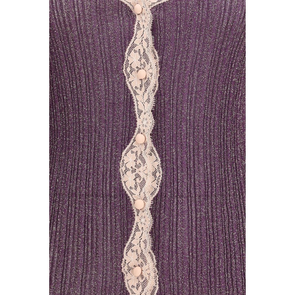 Valentino Garavani Purple Viscose Cardigan