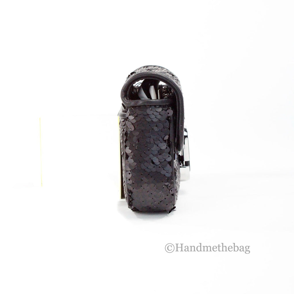 Marc Jacobs The Mini J Marc Shoulder Bag Black Sequined Crossbody Bag
