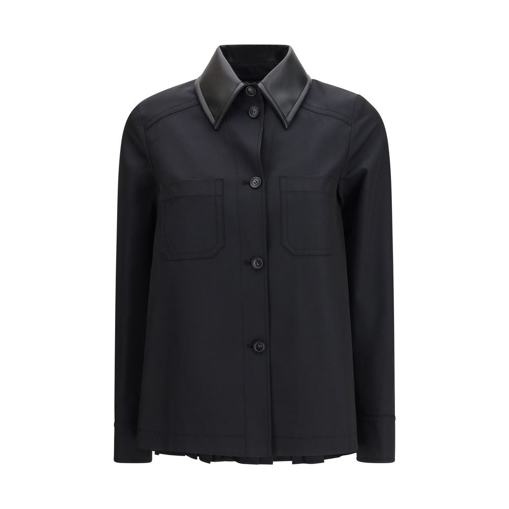 Max Mara Black Polyester Pattern Shirt
