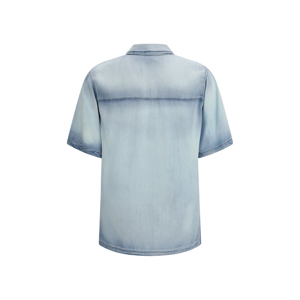 Diesel Blue Lyocell Shortsleeve Shirt