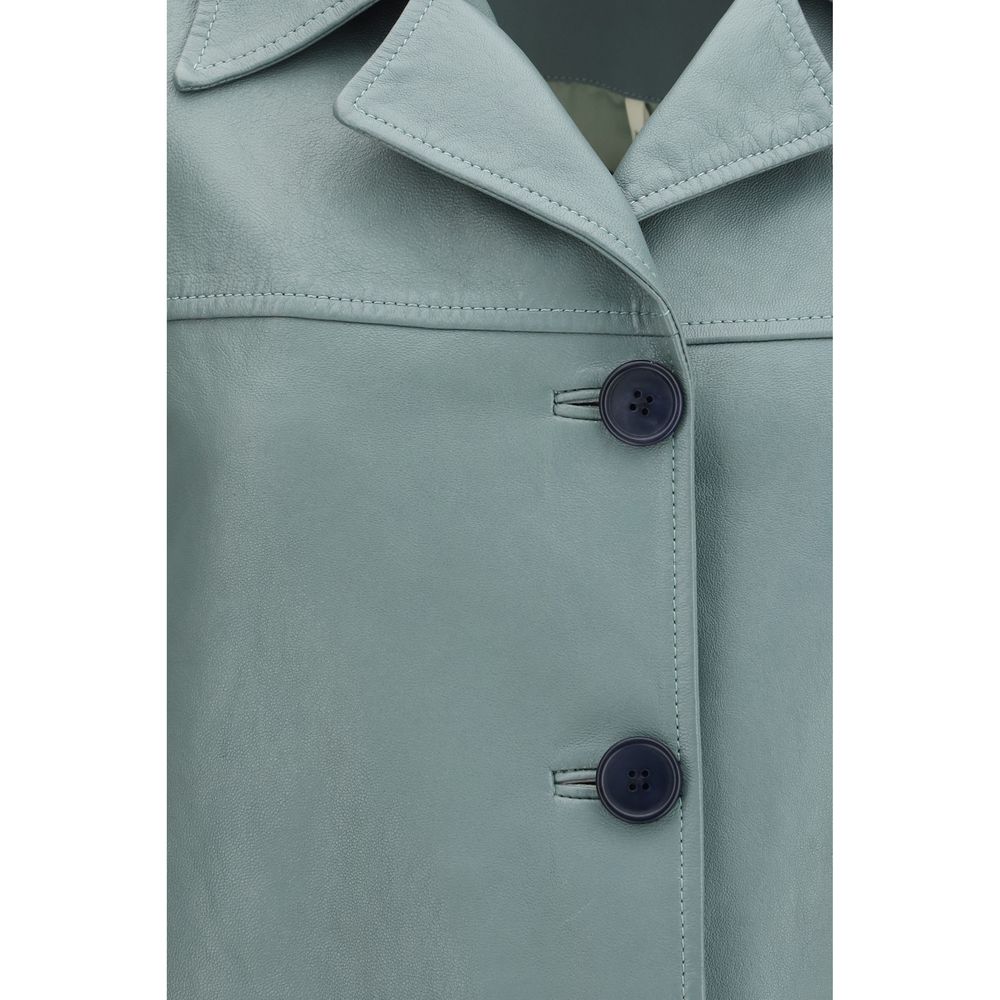 Chloé Blue Lamb Leather Leather Jacket