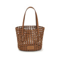 Staud Brown Calf Leather Bos Taurus Backet Bag
