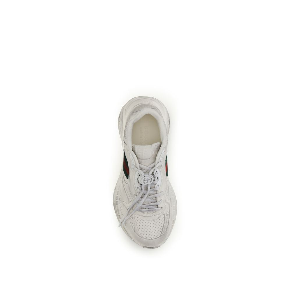 Gucci White Calf Leather Bos Taurus Athletic Sneakers