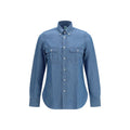 Finamore Blue Cotton Dress Shirt