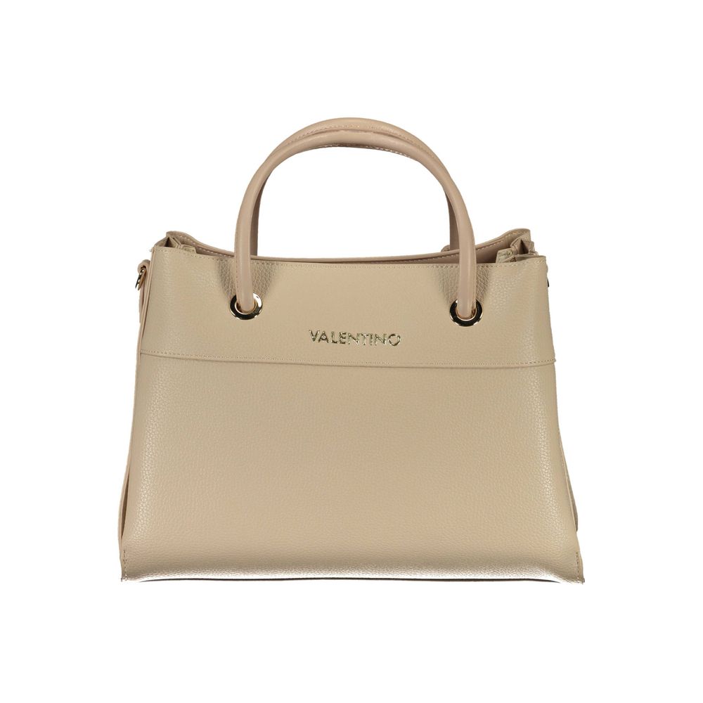 Mario Valentino Beige Polyurethane Women's Bag with Handles and Compartments