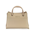Mario Valentino Beige Polyurethane Women's Bag with Handles and Compartments