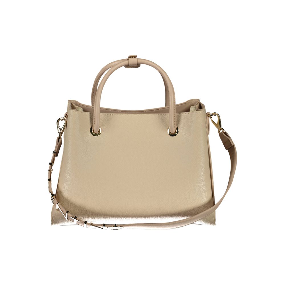 Mario Valentino Beige Polyurethane Women's Bag with Handles and Compartments