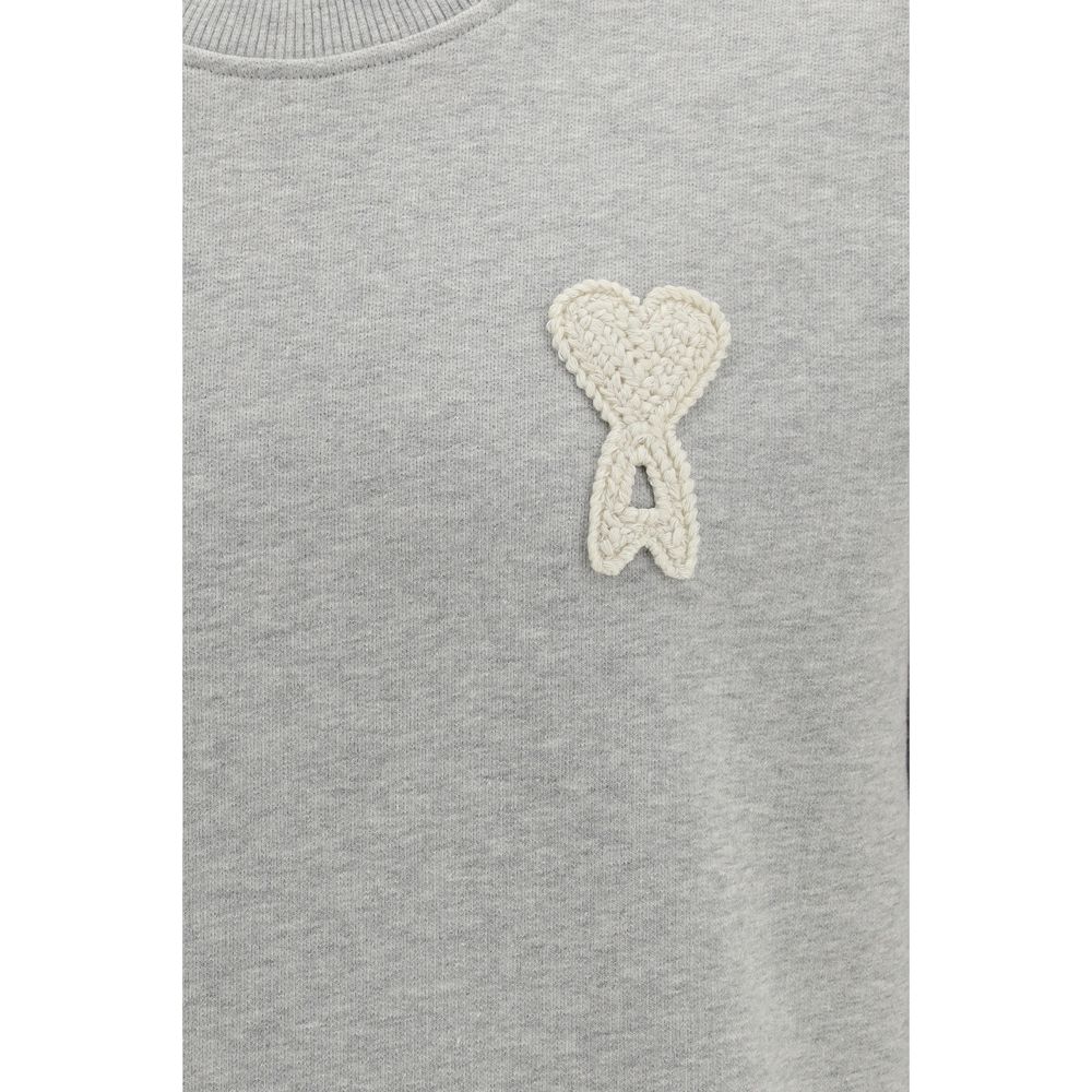 Ami Paris Gray Cotton Sweatshirt
