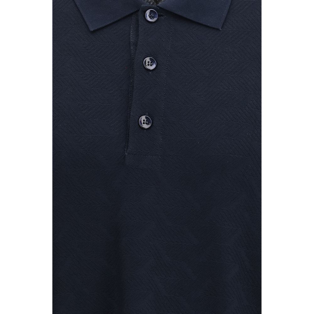 Giorgio Armani Blue Viscose Polo Shirt