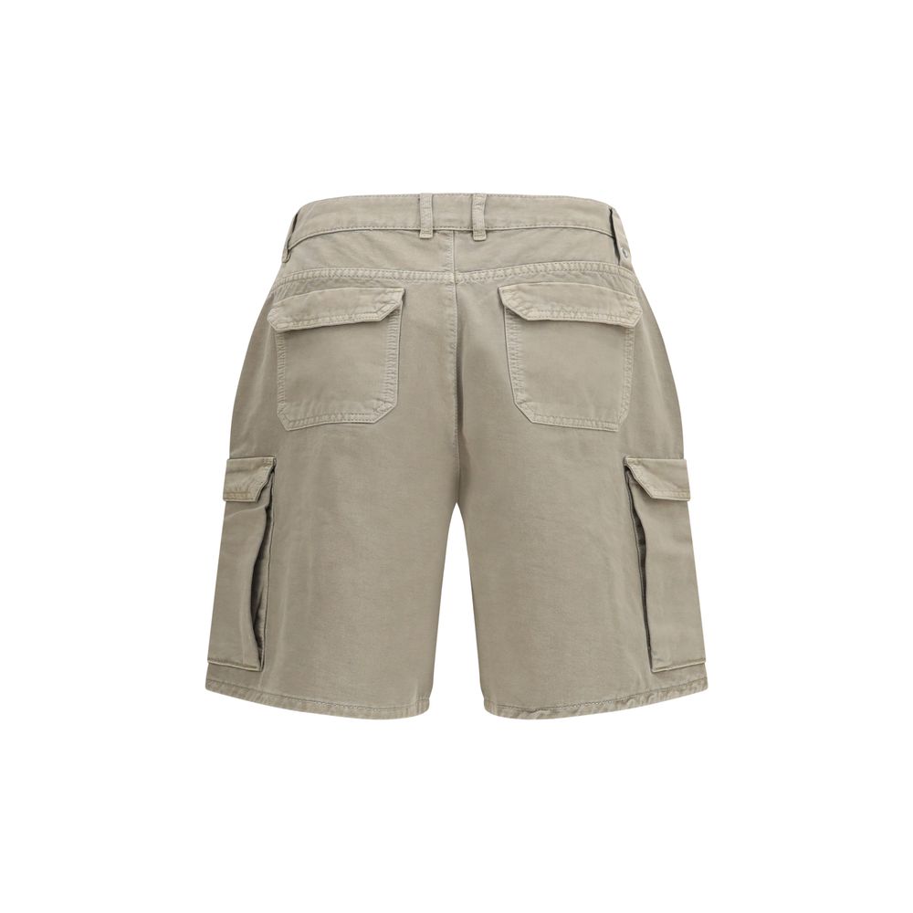 Represent Beige Cotton Bermuda Shorts