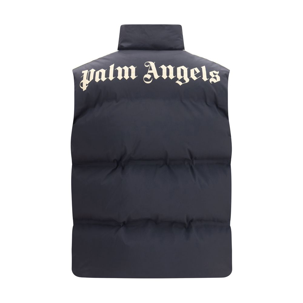 Palm Angels Black Polyamide Sleeveless Jacket