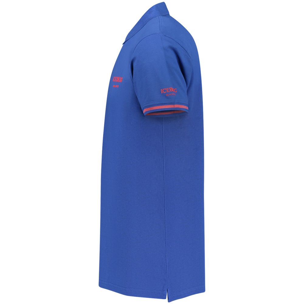 Iceberg Blue Cotton Men's Polo Shirt