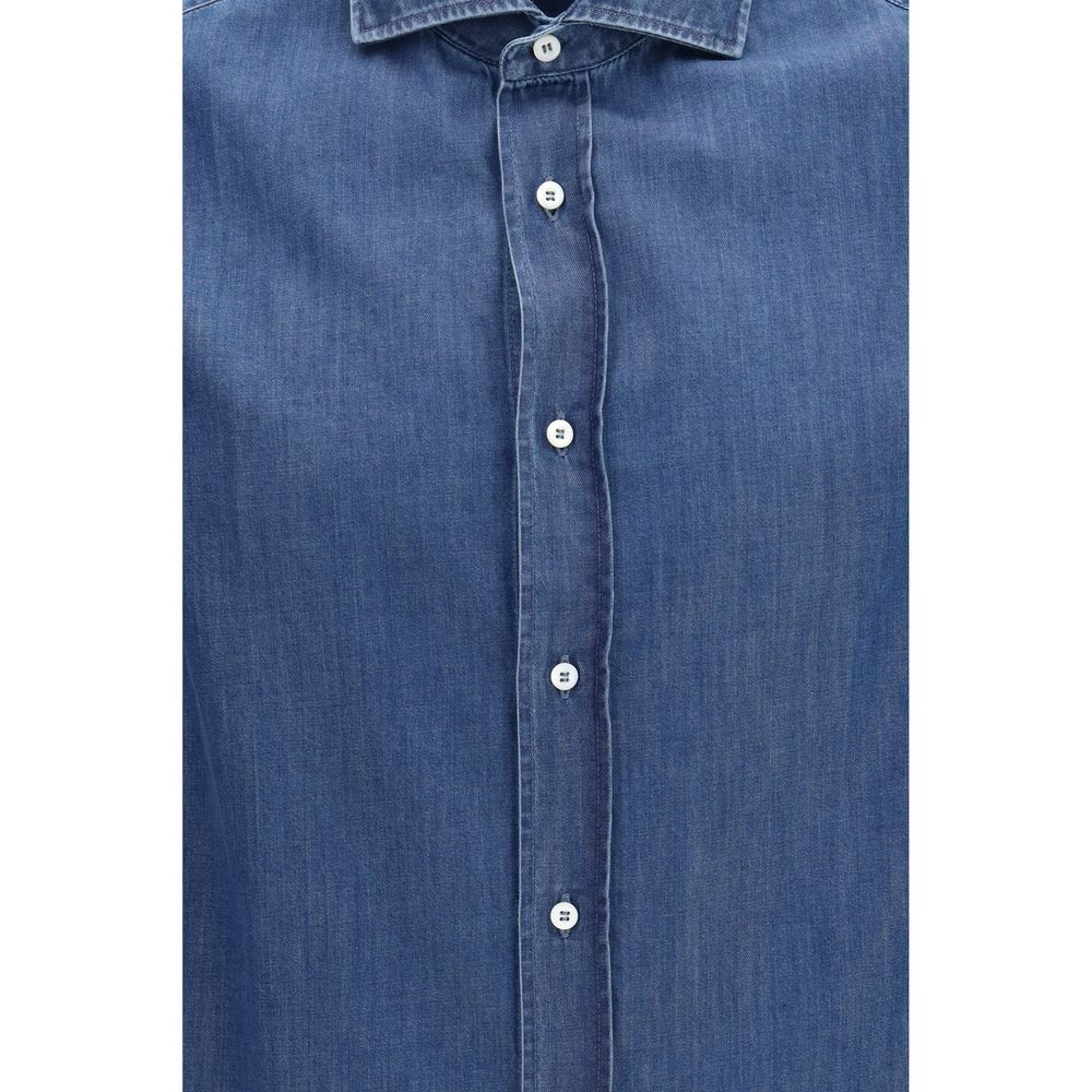 Brunello Cucinelli Blue Denim Shirt
