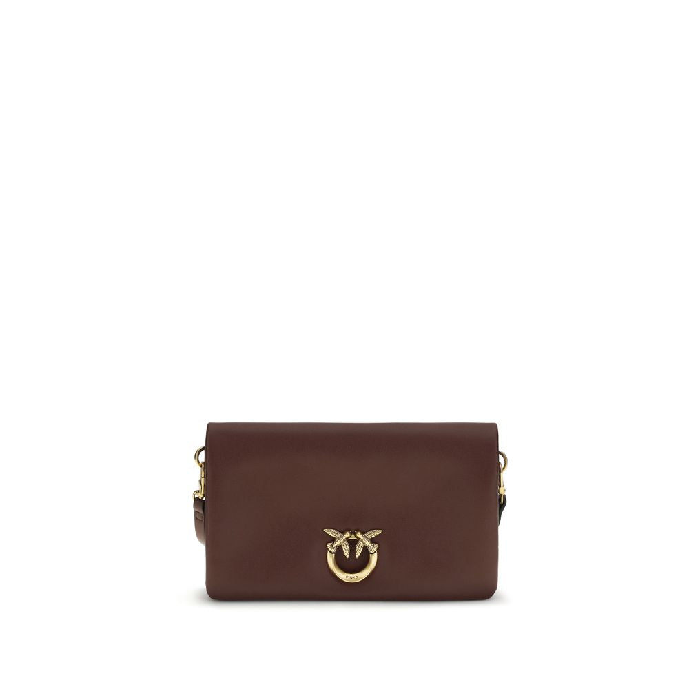 PINKO Purple Calf Leather Bos Taurus Shoulder Bag