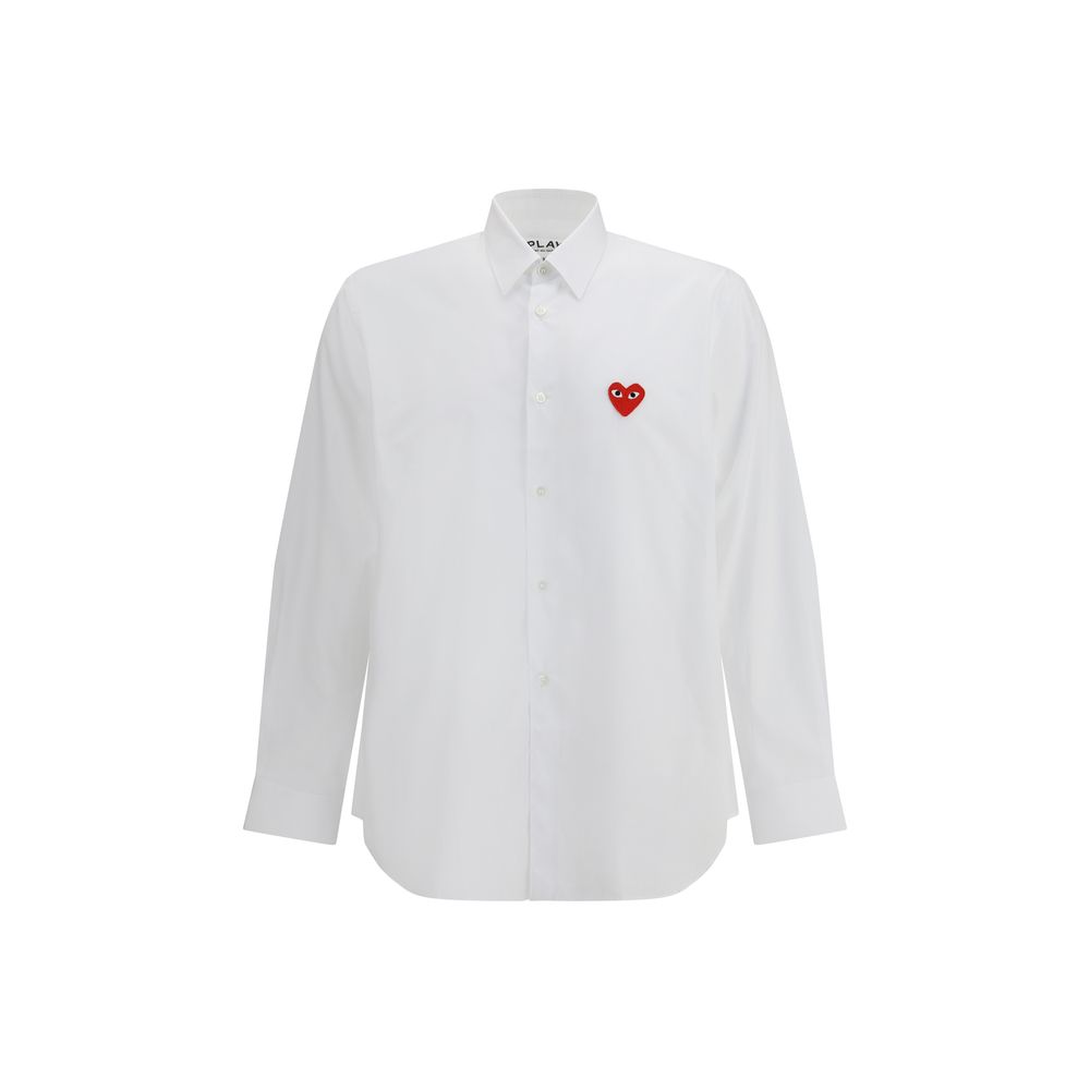 Comme Des Garçons Play White Cotton Dress Shirt