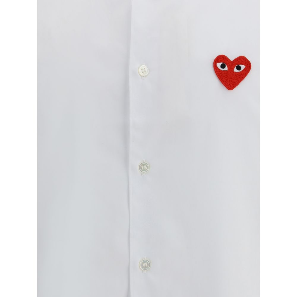 Comme Des Garçons Play White Cotton Dress Shirt