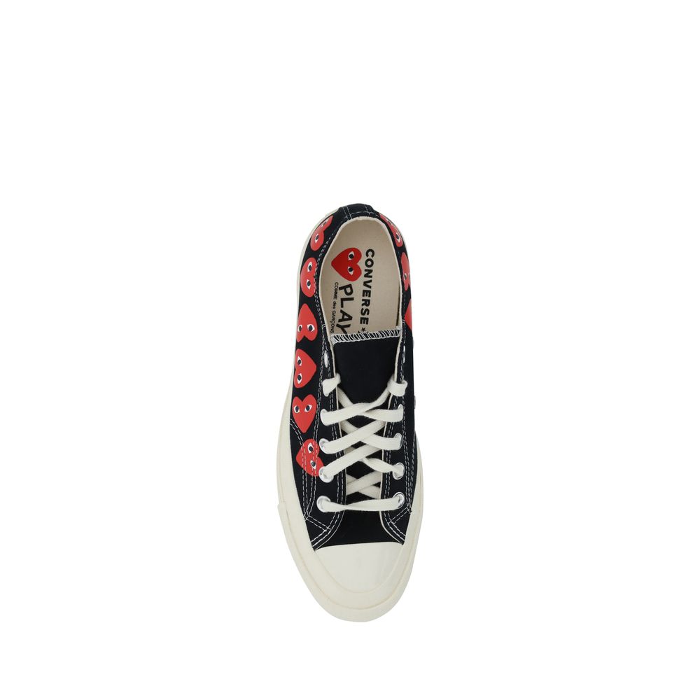 Comme Des Garçons Play x Converse Black Canvas Low Top Sneakers
