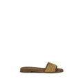 Prada Brown Raffia Slippers