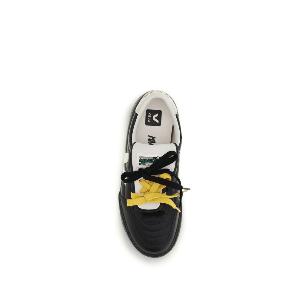 Veja Black Calf Leather Bos Taurus Low Top Sneakers